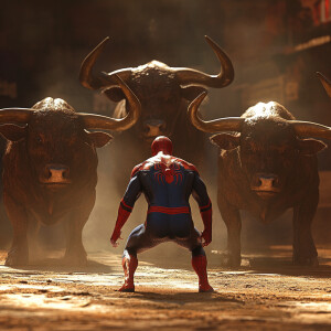 Image is a digitally created 3d, highly stylized scene featuring...