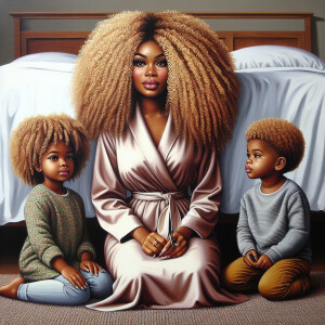 hyper realistic acrylic photo of a African American women full l...