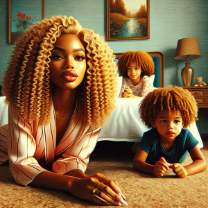 4k hdr digital oil painting of a African American women full lip...