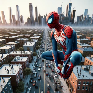 Spiderman swinging thure the city 15 fps