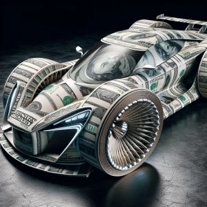 Imagine a sleek, futuristic car sculpted entirely from layers of...
