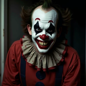 Create an image of Art the Clown, the sinister mime-like charact...