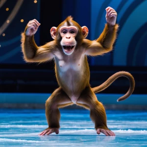 Dancing monkey on ice.