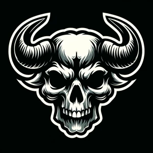 Image of the punisher skull logo with bull horns