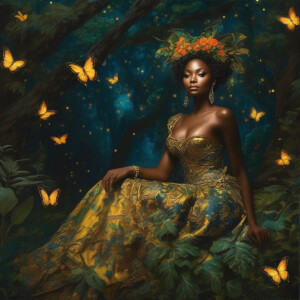 Fireflies   Dancing like small fairies surrounding a beautiful A...