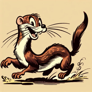 weasel in a rat fink style