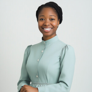 A woman

Smiling 

Clothes: Modest Dress

Looks Clean & Modest &...