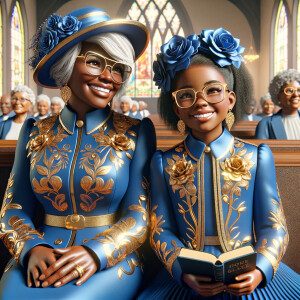Adjust the 3-D realistic image to depict the African-American gr...