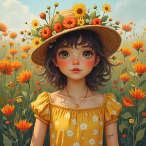 girl in flowers