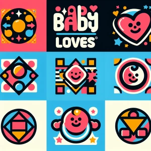 Design a series of logos for the brand "Baby Loves" featuring va...