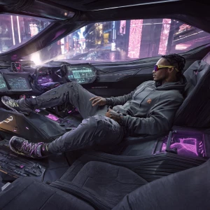 Prompt: Veedu, The Agile Star – Reclined Interface in Lamborghin...