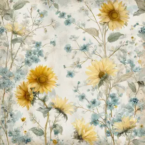 flat printable junk journal background paper, airy floral design...