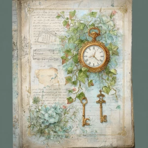 Print-ready junk journal page, A4 portrait full-bleed (≈2480×350...