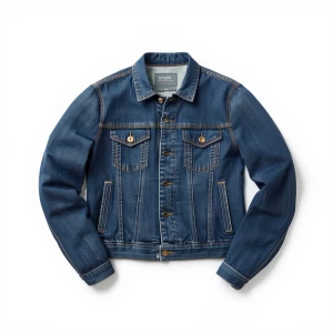 Create a captivating flat lay composition featuring a jeans jack...