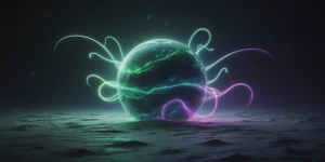 A mesmerizing astronomic alien artifact, exuding bioluminescent...