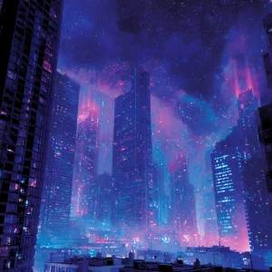 In the neon-lit confines of a futuristic holo-deck, an illusiona...