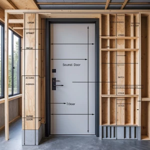 Sound proof door a plan and section fully labelled