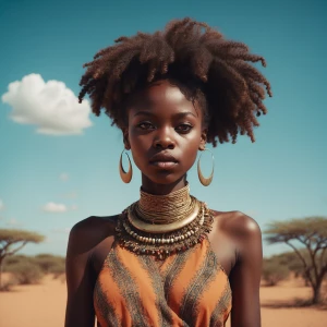 An image of an African young lady hol