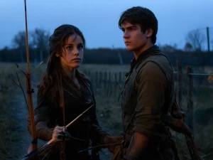 Katniss Everdeen and Gale Hawthorne, characters from "The Hunger...
