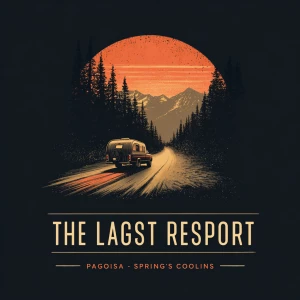 cinematic minimalist logo, premium mountain-lodge branding. A pi...