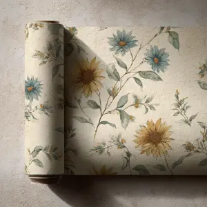 flat printable background paper, rustic farmhouse floral vine pa...