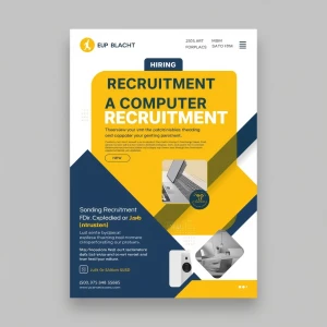 Modern recruitment poster design, professional flyer layout for...