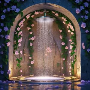 In a serene setting reminiscent of a garden chamber, the Rainfal...