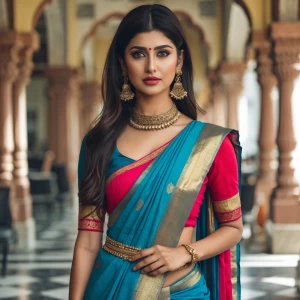 a hot girl wearing saree
