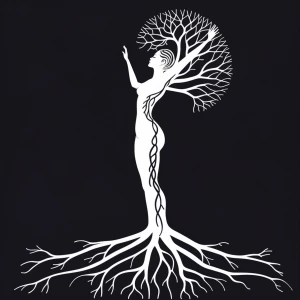 Create a black and white minimalist vector illustration showing...