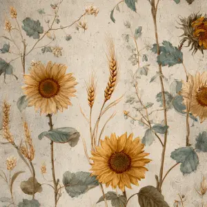 flat printable background paper, vintage farmhouse botanical des...