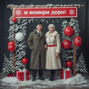 Преврати это фото в новогоднюю открытку в стиле СССР. Сохрани ли...