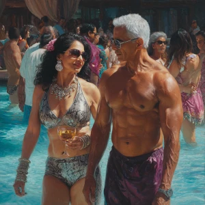 Hyperrealism ,oil painting. a gujarati  mother in law, in her la...