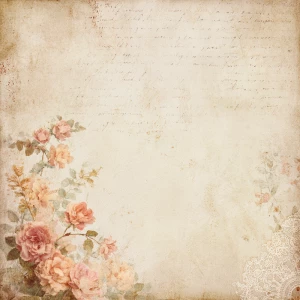 Romantic vintage scrapbook background landscape paper, warm crea...