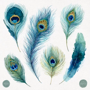 Transparent PNG clipart set (8 pieces), 300 DPI. Watercolor + so...