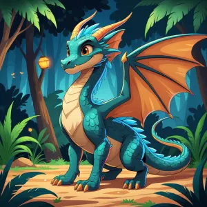 Dragón bello en estilo dibujo animado