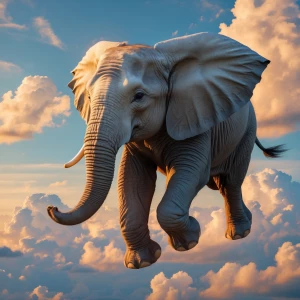 A flying elephant