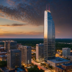 Create a picture of Columbia, SC's skyline with a new 250 meter...