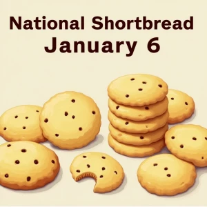 Banner states,
“National Shortbread Day
January 6”
(Realistic; v...