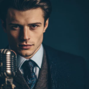 Generate a photo of a sophisticated, British man exuding profess...