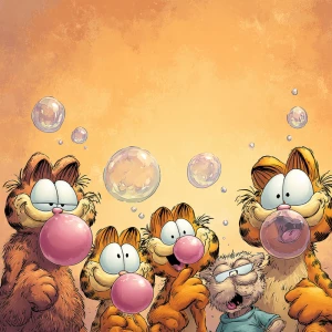 National Bubble Gum Day
February 6
(comic strip style; Garfield...