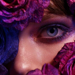 Macro close-up fashion shot of a beauty with the majestic wild r...