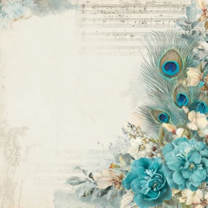 Print-ready shabby-chic collage page; A4 & US Letter full-bleed,...