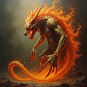 A grotesque elusive Elemental, its form a twisted blend of earth...