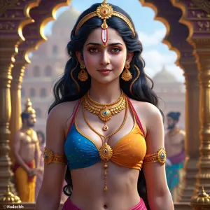 Yasodha ma (mother of shree krishna) wearing bikini and no jewel...