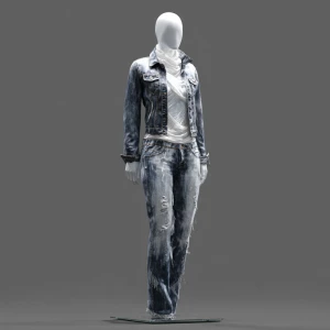 women's jeans and jeans jacket on ghost - transarent not visible...