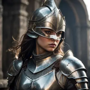 i want female knight but dont want to see her face wearing full...