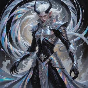 With mesmerizing spirals of shimmering silver and ebony, the sup...