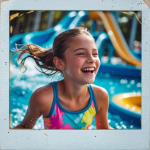 A teenage girl enjoying a day filled with laughter and excitemen...