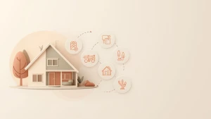 A wide, minimalist and warm banner illustration, 16:9 aspect rat...