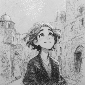 Foreground Focus:

Character: A young Palestinian girl, imagin...